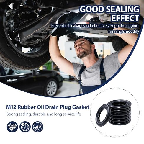 35 قطعة M12 حشية قابس تصريف الزيت المطاطي استبدال 097-119، 097-836CD، GM 12616850,66451، 3536966، 8-03536-966-0 (20.3 مم OD / 11.8 مم I.D) in Kuwait