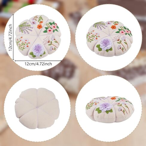 FREEBLOSS 2 Set Flower Embroidery Pincushion Kit Embroidery Supplies with Pincushion Wooden Base Sewing Kit for Beginners with English Instructions in Saudi Arabia