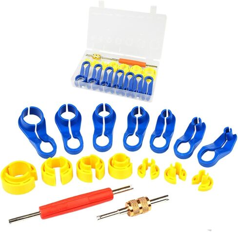 16PCS Car AC Fuel Line Disconnect Tool Set with Storage Box – 1/4 5/16 3/8 1/2 5/8 3/4 7/8 Inch Master Quick Disconnect Kit for Fuel Filter, Transmission Oil Cooler & AC Hose Removal Tool in Saudi Arabia
