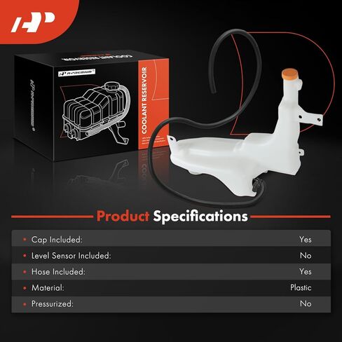 خزان خزان استرداد تدفق سائل تبريد المحرك A-Premium [مع غطاء وخرطوم] متوافق مع نيسان باثفايندر 2001-2004 وإنفينيتي QX4 2001-2003، 3.5 لتر - الجانب الأمامي in Saudi Arabia