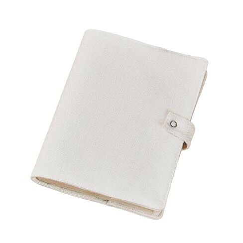 venoka Blank Linen A5 Notebook Cover with Button – Sublimation & Embroidery Ready Fabric Book Sleeve for DIY Customization, Reusable Journal Protector for Small Business & Craft Projects in Saudi Arabia