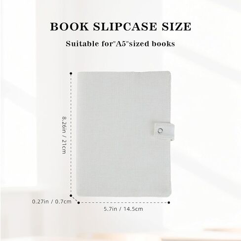 venoka Blank Linen A5 Notebook Cover with Button – Sublimation & Embroidery Ready Fabric Book Sleeve for DIY Customization, Reusable Journal Protector for Small Business & Craft Projects in Saudi Arabia