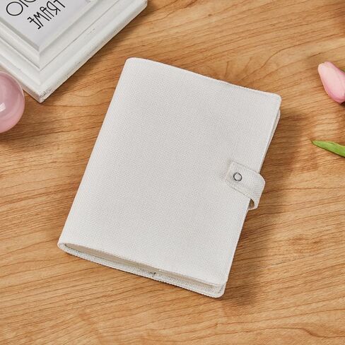 venoka Blank Linen A5 Notebook Cover with Button – Sublimation & Embroidery Ready Fabric Book Sleeve for DIY Customization, Reusable Journal Protector for Small Business & Craft Projects in Saudi Arabia