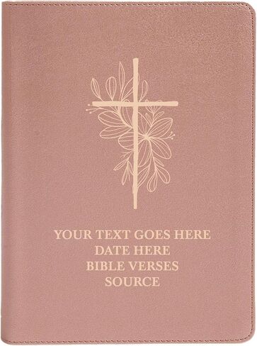 Personalized CSB She Reads Truth Community Study Bible Faux Leather Medium Print Size | Custom with Full Cover Floral & Cross Design and Name | Gift for Christian & Religious Celebrations | Rose Gold in Saudi Arabia