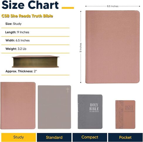 Personalized CSB She Reads Truth Community Study Bible Faux Leather Medium Print Size | Custom with Full Cover Floral & Cross Design and Name | Gift for Christian & Religious Celebrations | Rose Gold in Saudi Arabia