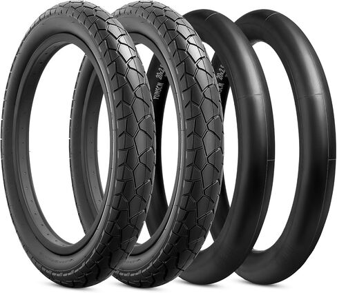YUNSCM 20" E-Bike Fat Tires 20x3.0/76-406 60TPI and 20" Bike Tubes Schrader Valve with 2 Rim Strips Compatible with 20 x 2.75 20 x 3.0 E-Bike Bicycle Tires and Tubes (Y-909) in Saudi Arabia