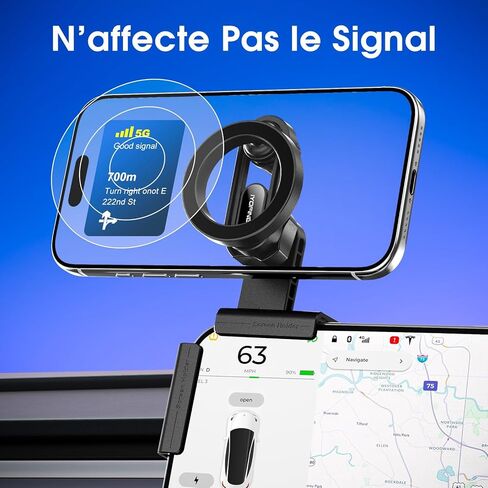 حامل هاتف لملحقات Tesla Model y 2024، لا يتطلب غراء، لحامل هاتف MagSafe المغناطيسي للسيارة لطراز Tesla 3/Y/S/X/Cybertruck (للطراز 3/Y/S/X/Cybertruck) in Kuwait