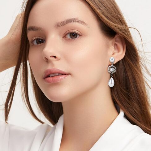 1 Box 120Pcs Pearl Earring Posts Stainless Steel Earring Findings Gold Silver Hypoallergenic Ear Post with Imitation Pearl Loop Butterfly Back Ear Studs for Jewelry Making DIY Crafts Women in Saudi Arabia