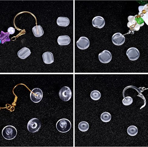 60 Pcs 6 Size Earring Pads Clear Comfort Earring Cushions Pads Clip-On Earrings Backs Earringes Covers for Sports Clips On Earrings (White Clear) in Saudi Arabia