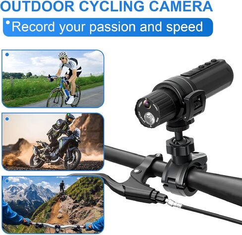 Sanpyl 4K WiFi Helmet Camera with Bike Light, 1080P 30fps IP68 Water Proof Motorcycle Camera, 140 Wide Angle & 1200mAh 10H Battery, Loop Recording for Bike/Motorcycle (Black) in Saudi Arabia