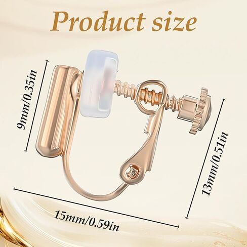 16 PCS Clip on Earring Converter Silicone Earring Pads Golden Clip on Earrings Backs Earrings Backings Making Components Findings with Silicon Pads for Women Men Non Pierced Ears, Silver Gold in Saudi Arabia