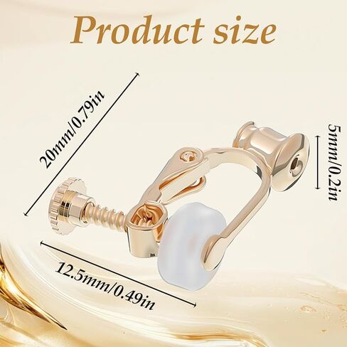 16 PCS Clip on Earring Converter Silicone Earring Pads Golden Clip on Earrings Backs Earrings Backings Making Components Findings with Silicon Pads for Women Men Non Pierced Ears, Silver Gold in Saudi Arabia