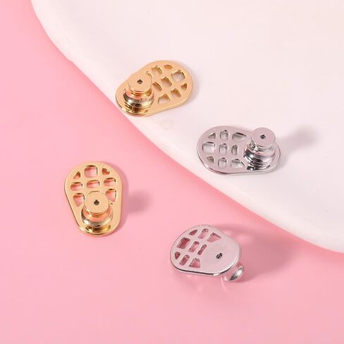 4 PCS Large Earring Backs Sturdy Grid-Pattern Earring Lifters Durable Earrings Lifter Backs Locking Heavy Earrings Back Replacements Adjustable Support Backings for Droopy Ears in Saudi Arabia
