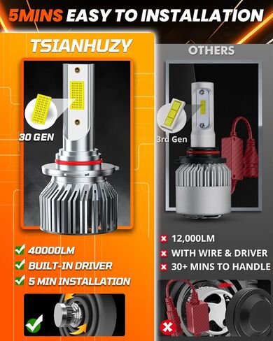 مناسب لـ 2016 2017 2018 2019 2020 2021 2022 2023 Toyota Tacoma High Beam Low Beam Fog Light Bulbs Combo، 6500K أمان أبيض ساطع، ترقية رؤية محسنة مع مروحة، التوصيل والتشغيل، IP68 6-Pack in Saudi Arabia