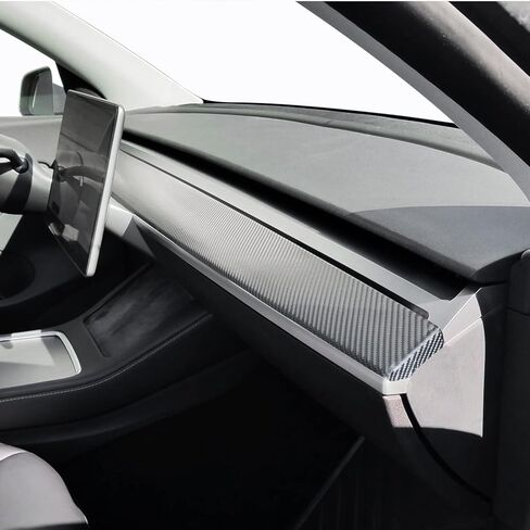 Dashboard Vinyl Wrap Overlay for Tesla Model 3 / Model Y (Carbon Fiber) in Saudi Arabia