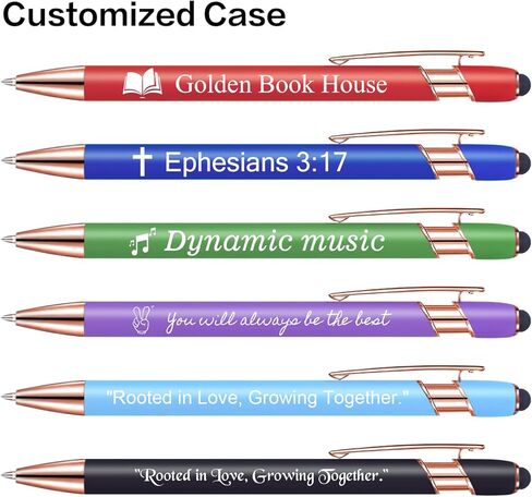 Touch-Sensitive Custom Pens with Logo/Text/Name Printing - Bulk Personalized Ballpoint Pens for Corporate Gifts, Graduation Party Favors (5-2000pcs) in Saudi Arabia