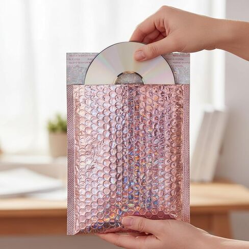 30 Pieces Bubble Poly Mailers, 7x11" Rose Gold Small Self Sealing Shipping Envelopes Bubble Mailers Opaque for Mailing, Packing, Small Business, Jewelry Makeup Supplies in Saudi Arabia