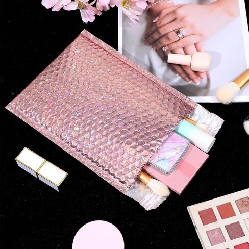 30 Pieces Bubble Poly Mailers, 7x11" Rose Gold Small Self Sealing Shipping Envelopes Bubble Mailers Opaque for Mailing, Packing, Small Business, Jewelry Makeup Supplies in Saudi Arabia