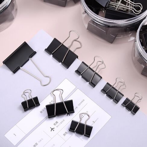 40 Counts Heavy Duty Black Binder Clips, 3/4 Inch (19mm) Small Metal Paper Clamps for Office, School, or Home – Secure Hold, Durable Steel in Saudi Arabia