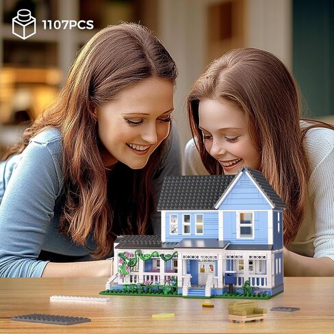 Gilmore House in Stars Hollow Luke’s Diner Lorelai Movie Building Block Toys Set Compatible with Lego, Gift Decor and Collectibles for Family Sitcom TV Fans Girls Female Women Adult(1107 PCS) in Saudi Arabia