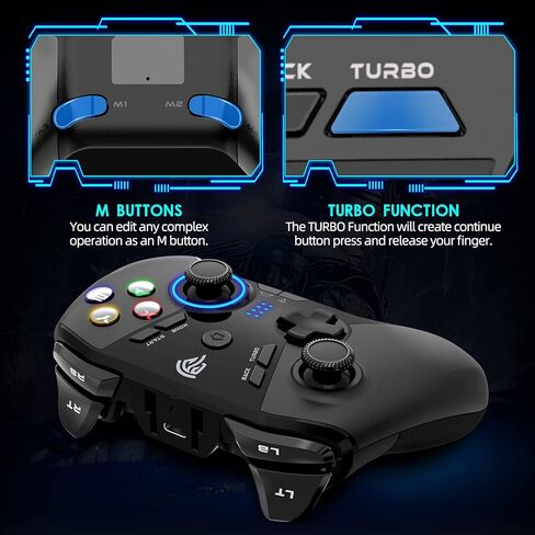 EasySMX X20 Wireless Gaming Controller with RGB Backlit, 2-Stage Hall Effect Stick, 1000Hz Polling Rate, 6-Axis Gyro on Multi-Platform, Mech Buttons- Compatible with PC/Switch/Steam/Android in Kuwait
