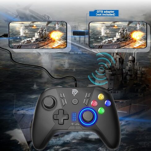 EasySMX X20 Wireless Gaming Controller with RGB Backlit, 2-Stage Hall Effect Stick, 1000Hz Polling Rate, 6-Axis Gyro on Multi-Platform, Mech Buttons- Compatible with PC/Switch/Steam/Android in Kuwait