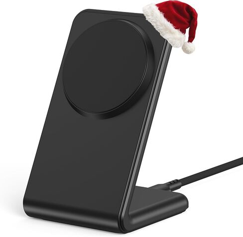 Wireless Charger for Magsafe Charger, Magnetic iPhone Charger w/ 30W Adapter & 5ft Long Braided Cable, Fast Wireless Charging Stand for iPhone 15/14/13/12 Series - Black in Saudi Arabia