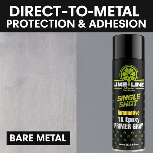 LiME LiNE 1K Epoxy Primer Aerosol Spray Paint - Automotive Bare Metal Adhesion & Rust Protection - Professional Grade - Gray 400ml (Pack of 2) in Saudi Arabia