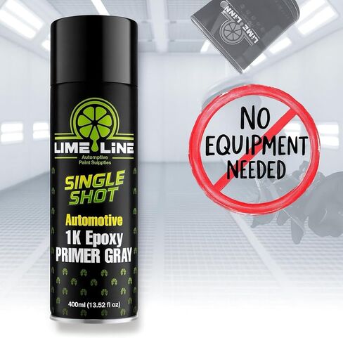 LiME LiNE 1K Epoxy Primer Aerosol Spray Paint - Automotive Bare Metal Adhesion & Rust Protection - Professional Grade - Gray 400ml (Pack of 2) in Saudi Arabia