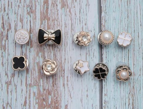 10 Pcs Women Shirt Brooch Pins Pearl Rhinestone Enamel Safety Pins Cover Up Clothing Sewing Button for Women Sweater Shawl Clips Dress Wedding DIY Project in Saudi Arabia