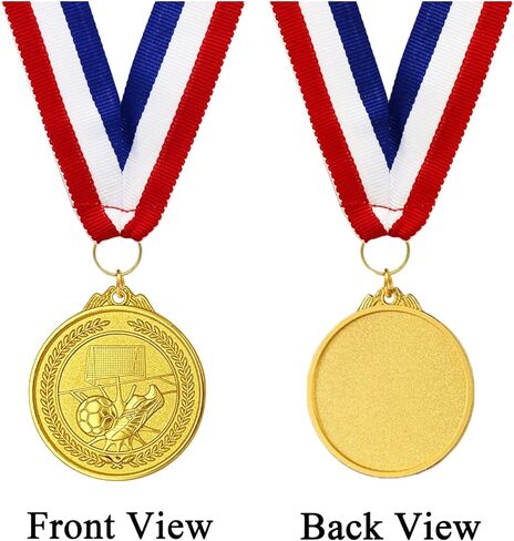 Soccer Medals for Awards for Kids Adults, 12-Pack Gold Metals Awards Medal for Kid’s Sports Soccer Team Participation Trophies, Soccer Party Favors, 2 Inches in Kuwait