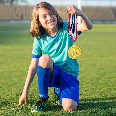 Soccer Medals for Awards for Kids Adults, 12-Pack Gold Metals Awards Medal for Kid’s Sports Soccer Team Participation Trophies, Soccer Party Favors, 2 Inches in Kuwait