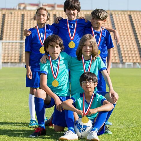 Soccer Medals for Awards for Kids Adults, 12-Pack Gold Metals Awards Medal for Kid’s Sports Soccer Team Participation Trophies, Soccer Party Favors, 2 Inches in Kuwait
