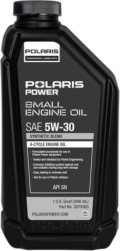 Polaris Synthetic Oil 5W-30 SAE for Portable Generators With Small 4 Cycle Engines, Power Equipment Only, Rust and Oxidation Preventative, Easy Starting in Extreme Cold, 1 Quart, Qty 1-2879383 in Saudi Arabia