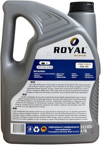 زيت محرك ديزل عالي التحمل 5W-40، اصطناعي بتقنية Pro-Tech، 5 كوارت (5W-40، 5 QTS) in Saudi Arabia