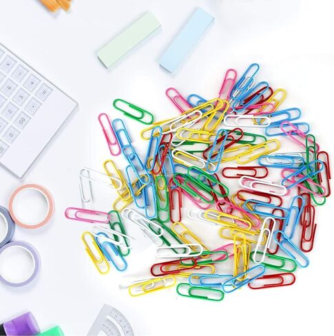 100PCS 1.3inch Paper Clips Colorful,Durable and Rustproof, Stainless Steel Paper Clips Medium, Paperclips Office for Teacher Supplies School in Saudi Arabia