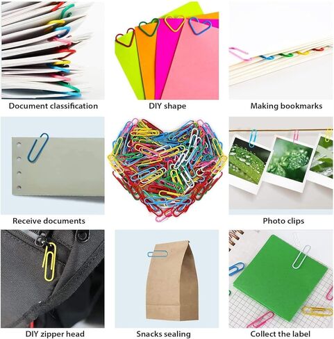 100PCS 1.3inch Paper Clips Colorful,Durable and Rustproof, Stainless Steel Paper Clips Medium, Paperclips Office for Teacher Supplies School in Saudi Arabia