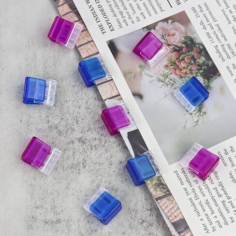 10Pcs Colored Transparent Binder Clips, Small Portable Plastic Paper Clamps for Office Documents(Multicolor) in Saudi Arabia