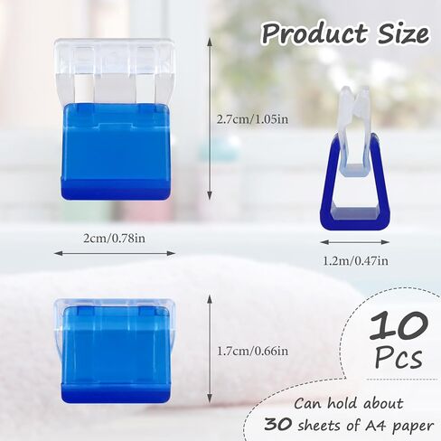 10Pcs Colored Transparent Binder Clips, Small Portable Plastic Paper Clamps for Office Documents(Multicolor) in Saudi Arabia