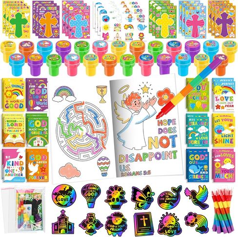 BenLouis Bible Party Favors Christian Inspirational Verses Coloring Set Gift Prizes Bulk for Kids Operation Christmas Child Sunday School Religious Activities Goodie Bag Stuffers（12set Verses） in Saudi Arabia