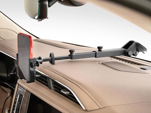 WeatherTech WindshieldFone with Extension - Universal Windshield-Mounted Car Phone Holder - Black Plastic Knobs in Saudi Arabia