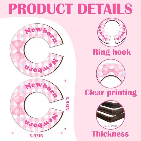 8 قطع فواصل خزانة الأطفال ويني، منظم خزانة ملابس الأطفال، منظم ملابس الأطفال الخشبي الكلاسيكي، فواصل خزانة الأطفال على الوجهين، مستلزمات الأطفال حديثي الولادة in Kuwait