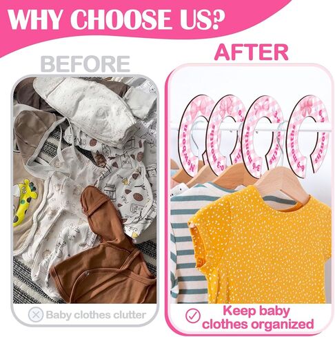 8 قطع فواصل خزانة الأطفال ويني، منظم خزانة ملابس الأطفال، منظم ملابس الأطفال الخشبي الكلاسيكي، فواصل خزانة الأطفال على الوجهين، مستلزمات الأطفال حديثي الولادة in Kuwait