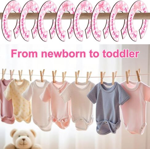 8 قطع فواصل خزانة الأطفال ويني، منظم خزانة ملابس الأطفال، منظم ملابس الأطفال الخشبي الكلاسيكي، فواصل خزانة الأطفال على الوجهين، مستلزمات الأطفال حديثي الولادة in Kuwait