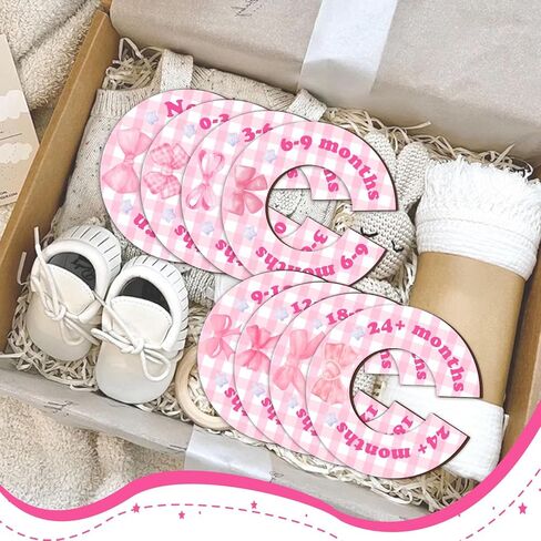 8 قطع فواصل خزانة الأطفال ويني، منظم خزانة ملابس الأطفال، منظم ملابس الأطفال الخشبي الكلاسيكي، فواصل خزانة الأطفال على الوجهين، مستلزمات الأطفال حديثي الولادة in Kuwait