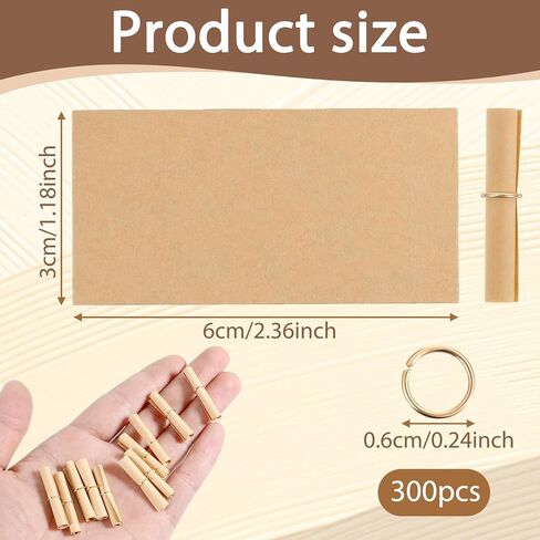 300 PCS Mini Scrolls Message Paper, Brown Message in Bottle Paper for Lucky Wishing, mini scrolls for crafts, Christmas, Birthday, Anniversary, Valentine's Day in Saudi Arabia