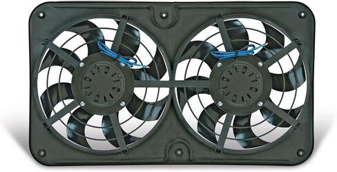 Electric Cooling Fan - Dual 12 in X-Treme S-Blade | Compact Radiator Fan Assembly with Controller | Push/Pull 12V Cooling System Kit - Universal Fit in Saudi Arabia