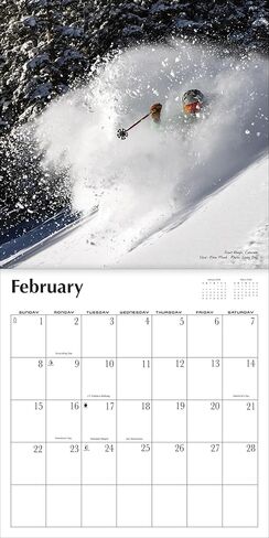 Ski 2026 Wall Calendar - 12x12 Backcountry Skiing Colorado and Beyond in Saudi Arabia