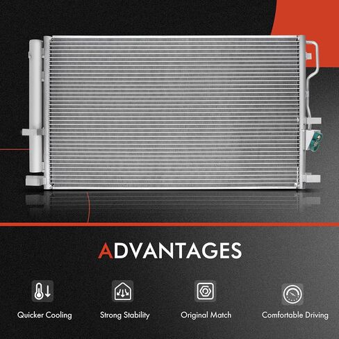 A-Premium Air Conditioning A/C Condenser Compatible with Jeep Wrangler 2007 2008 2009 2010 2011 V6 3.8L, Automatic Transmission in Saudi Arabia