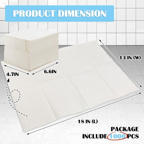 Mixweer 1000 Pcs Large Disposable Changing Pads 18" x 13" Waterproof Diaper Changing Table Pads for Baby Quick Absorb Play Sheet Bed Chair Table Mat Protector for Baby Child Adult Pets Travel Changing in Kuwait